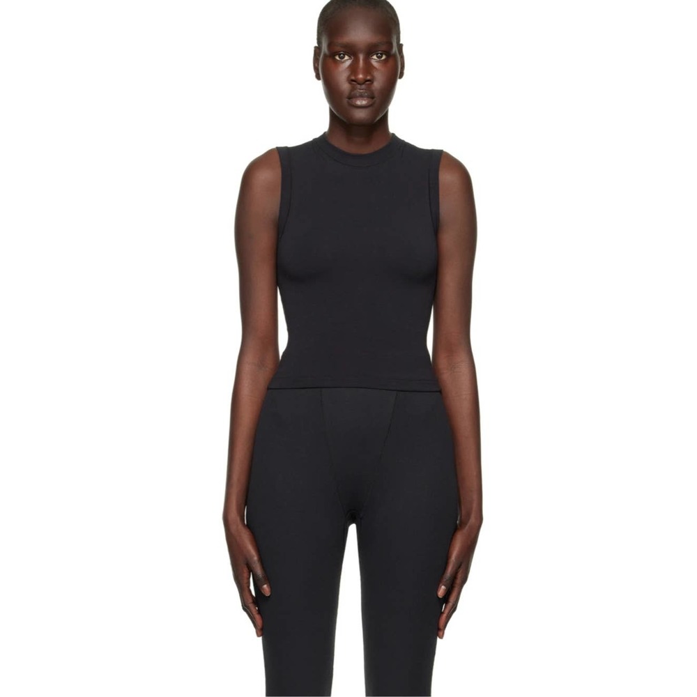 SKIMS Black mock neck tank top